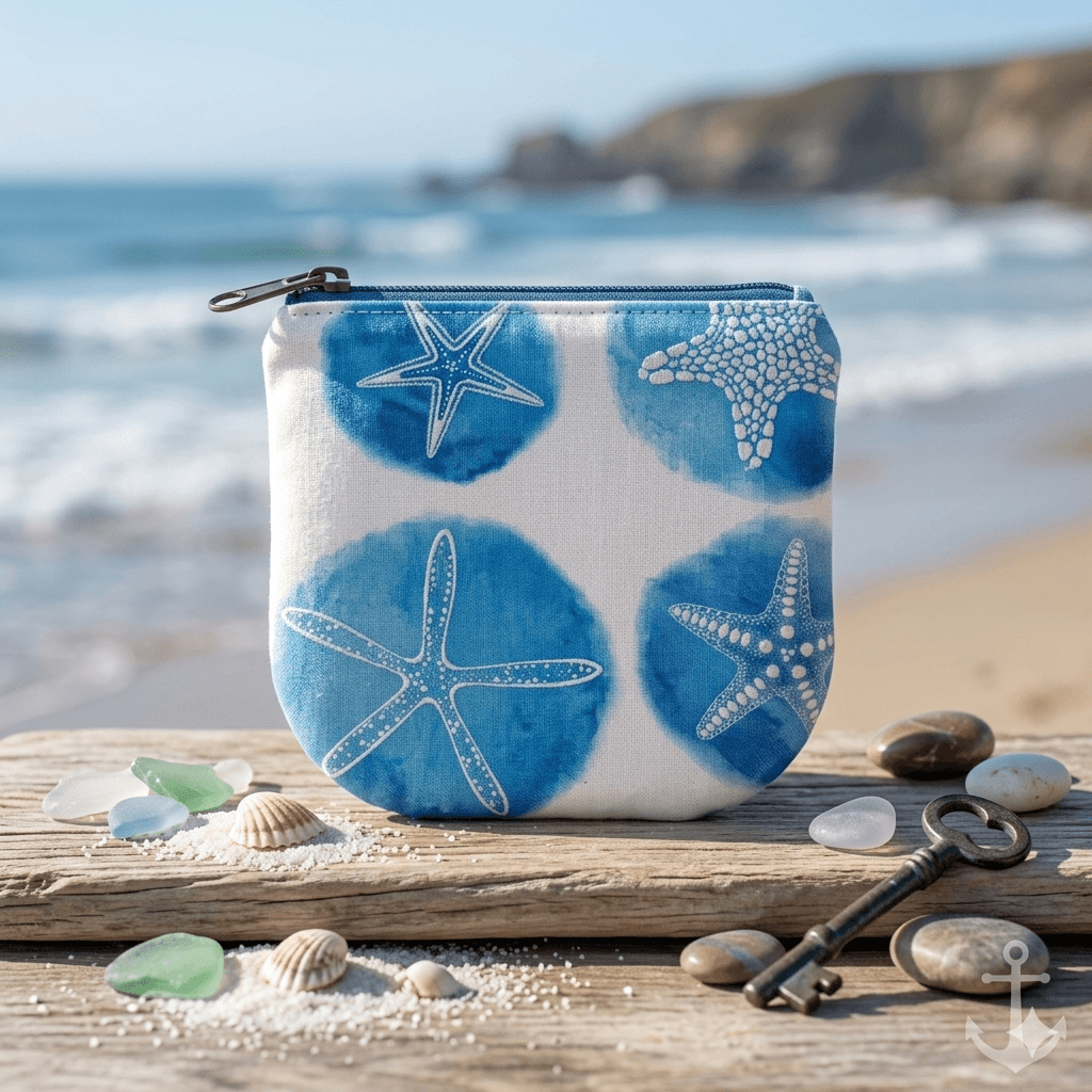 Porte Monnaie Coquillage Bleu Foncé