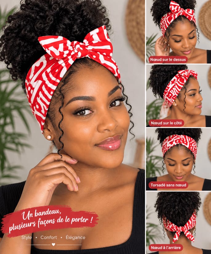 Headband African Red and White