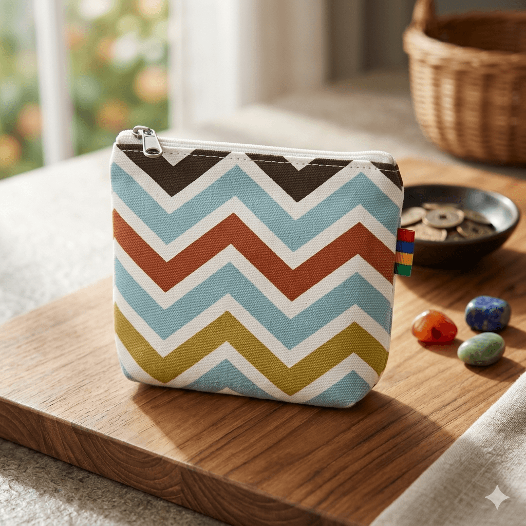 Port Monnaie Pattern Blue / Marron / Vert