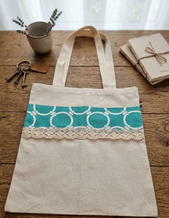 Tote bag blue Circle