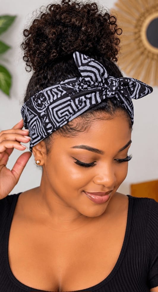 Headband African Blue and Black